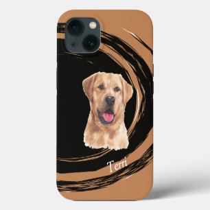 Yellow Labrador Retriever Dog Abstract Swirl iPhone 13 Case