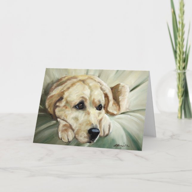 Yellow Labrador Retriever Dog Card (Front)