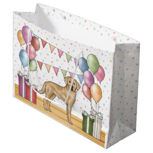 Yellow Labrador Retriever Dog Colourful Birthday Large Gift Bag