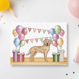 Yellow Labrador Retriever Dog Colourful Birthday Postcard