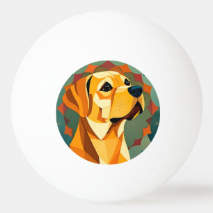 Yellow Labrador Retriever Dog Geometric Art Ping Pong Ball