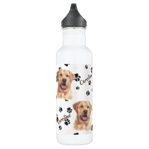 Yellow Labrador Retriever Dog Pawprint 710 Ml Water Bottle