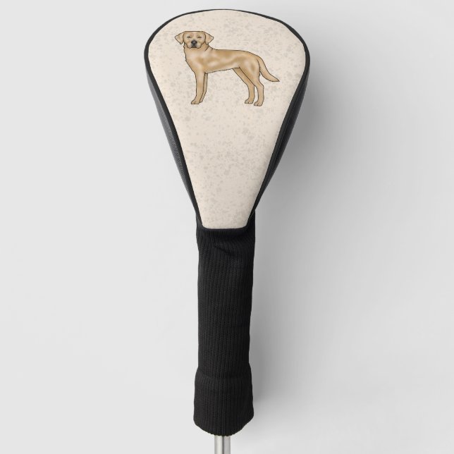 Yellow Labrador Retriever Drawing Cute Cartoon Dog Golf Head Cover (Front)