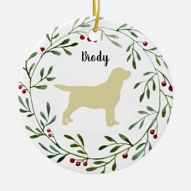 Yellow Labrador Retriever - Duck Dog - Yellow Lab Ceramic Tree Decoration (Front)