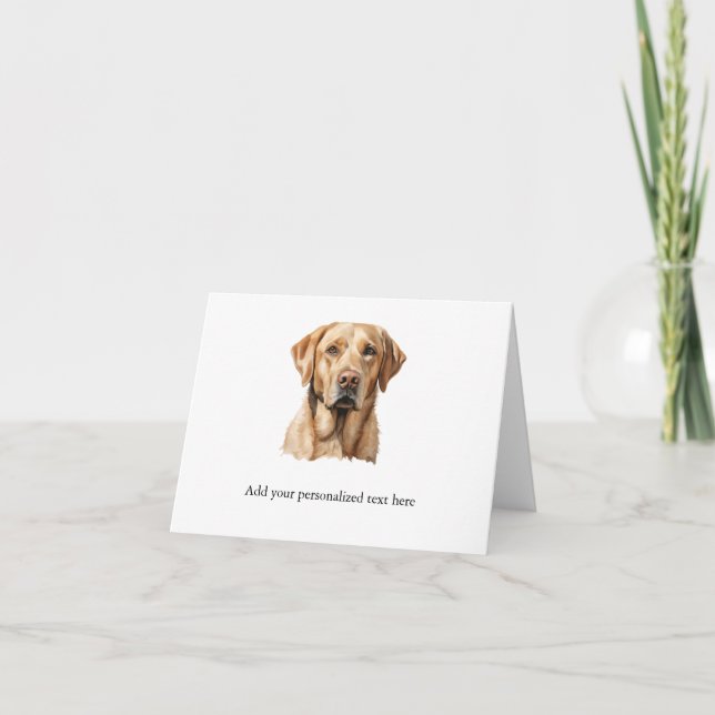 Yellow Labrador Retriever folded note card  (Front)