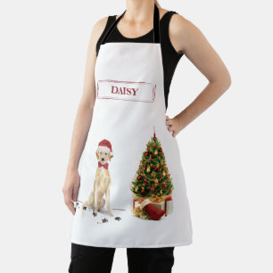Yellow Labrador Retriever Funny Christmas Dog Apron