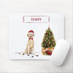 Yellow Labrador Retriever Funny Christmas Dog Mouse Pad
