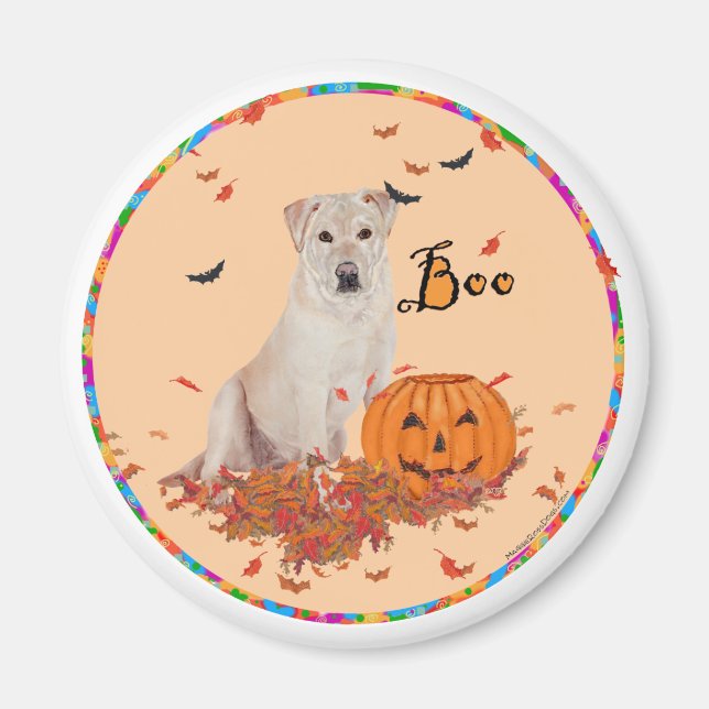Yellow Labrador Retriever Halloween Magnet (Front)