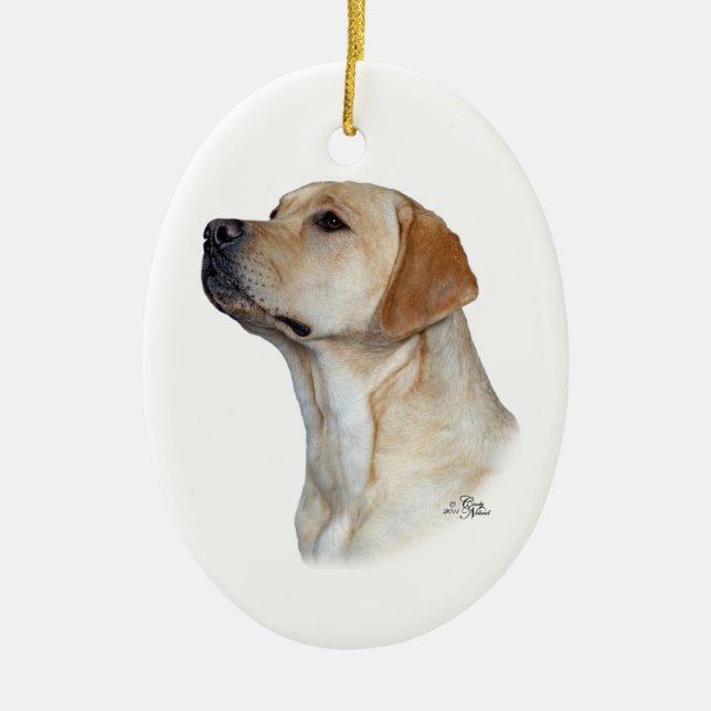 Yellow Labrador Retriever head ornament (Front)