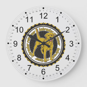 Yellow Labrador Retriever Large Clock