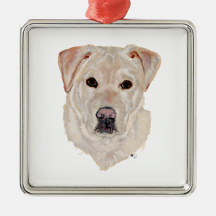 Yellow Labrador Retriever Metal Tree Decoration