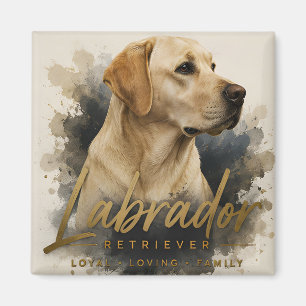 Yellow Labrador Retriever Modern Portrait Loyal Magnet