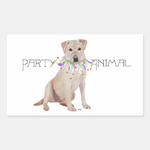 Yellow Labrador Retriever Party Rectangular Sticker