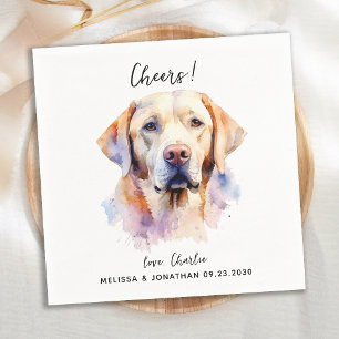 Yellow Labrador Retriever Pet Dog Wedding Cocktail Napkin