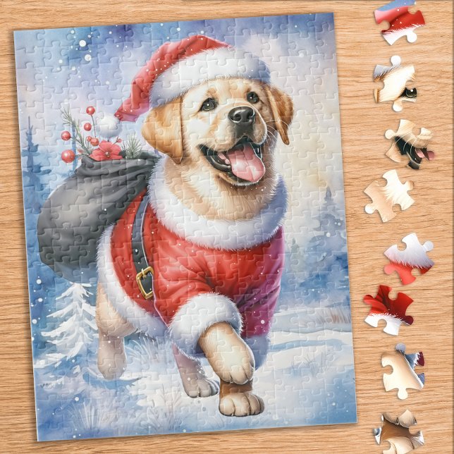 Yellow Labrador Retriever Puppy Dog Christmas Jigsaw Puzzle (Creator Uploaded)