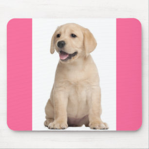 Yellow Labrador Retriever Puppy Dog Pink Mouse Pad