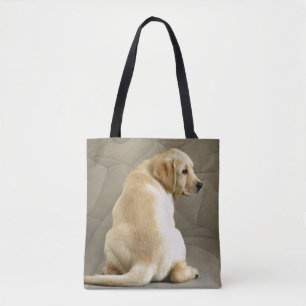 Yellow Labrador Retriever Puppy Tote Bag
