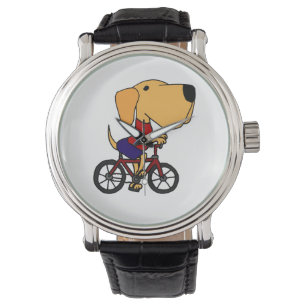 Yellow Labrador Retriever Riding Bicycle Watch