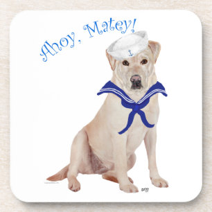 Yellow Labrador Retriever Sailor Coaster