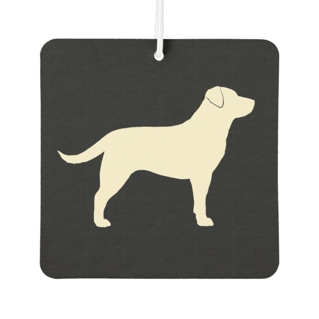 Yellow Labrador Retriever Silhouette Car Air Freshener (Front)