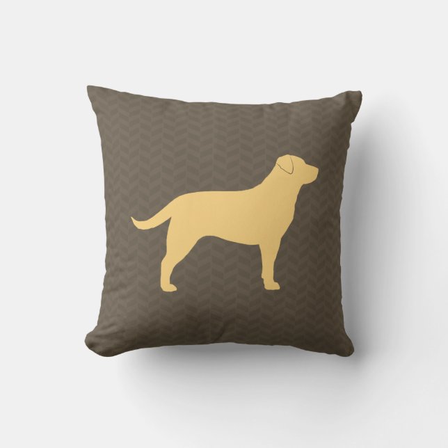 Yellow Labrador Retriever Silhouette | Dog Breed Cushion (Front)