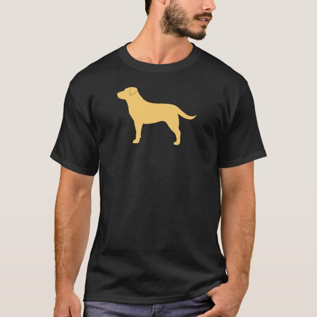 Yellow Labrador Retriever Silhouette Lab Lover's T-Shirt (Front)