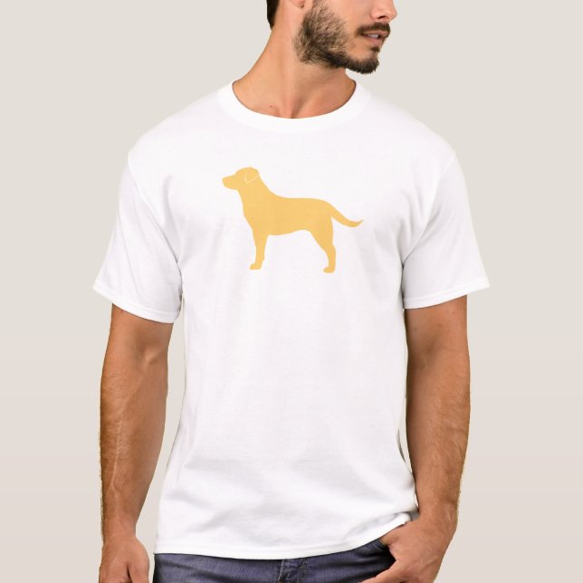 Yellow Labrador Retriever Silhouette Lab Lover's T-Shirt (Front)