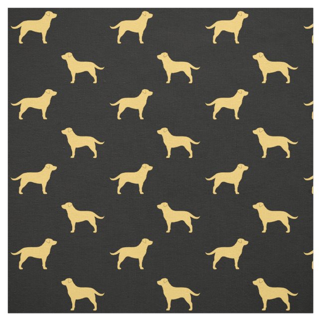 Yellow Labrador Retriever Silhouettes Pattern Fabric (Swatch)