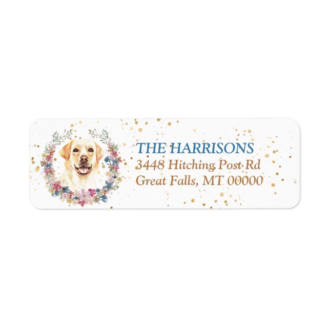Yellow Labrador Retriever Spring Flowers Wreath (Front)