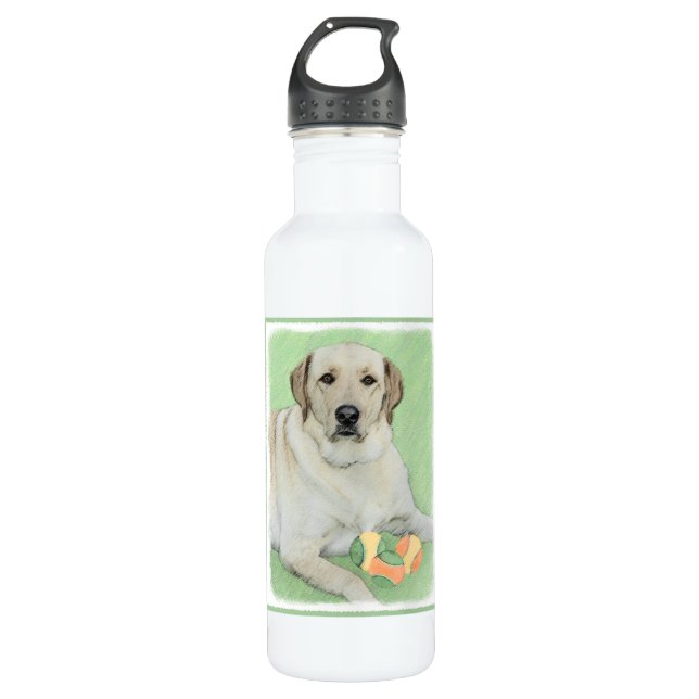 Yellow Labrador Retriever & Tennis Balls Painting 710 Ml Water Bottle (Front)