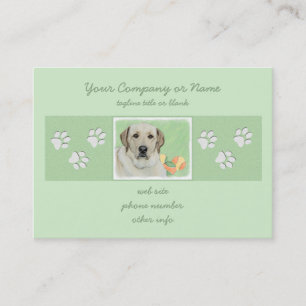 Yellow Labrador Retriever & Tennis Balls Painting Business Card