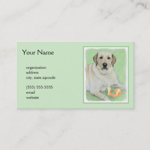 Yellow Labrador Retriever & Tennis Balls Painting Business Card
