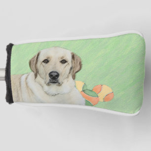 Yellow Labrador Retriever & Tennis Balls Painting Golf Head Cover