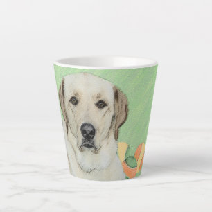 Yellow Labrador Retriever & Tennis Balls Painting Latte Mug