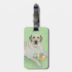 Yellow Labrador Retriever & Tennis Balls Painting Luggage Tag