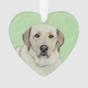 Yellow Labrador Retriever & Tennis Balls Painting Ornament