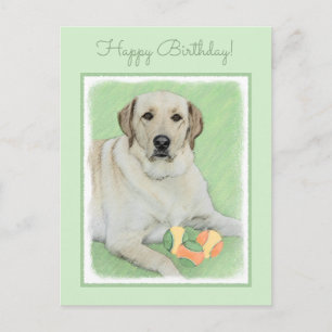 Yellow Labrador Retriever & Tennis Balls Painting Postcard