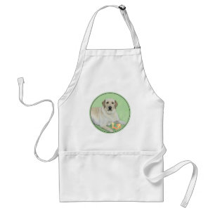Yellow Labrador Retriever & Tennis Balls Painting Standard Apron