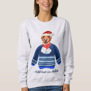 Yellow Labrador Retriever Ugly Christmas Dog Mum Sweatshirt