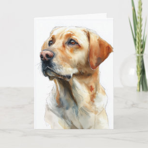 Yellow labrador retriever watercolor card