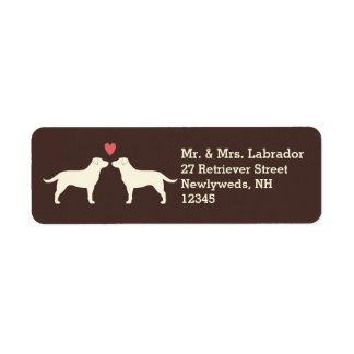 Yellow Labrador Retrievers Dogs with Heart Couple