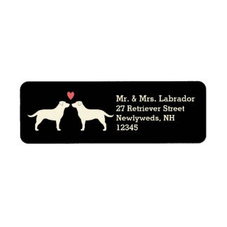 Yellow Labrador Retrievers Dogs with Heart Couple