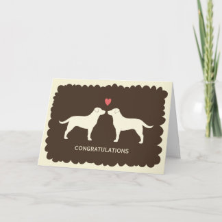Yellow Labrador Retrievers Wedding Congratulations Card