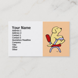 Yellow Labrador Student 1 Cartoon Business Card