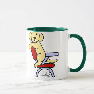 Yellow Labrador Student 3 Cartoon Mug