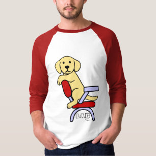 Yellow Labrador Student 3 Cartoon T-Shirt