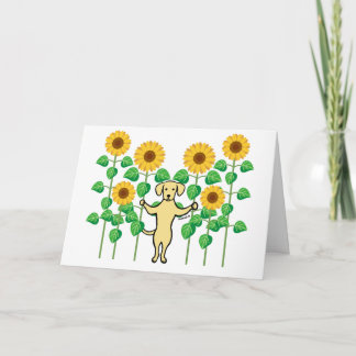 Yellow Labrador Sunflowers Thank You Card