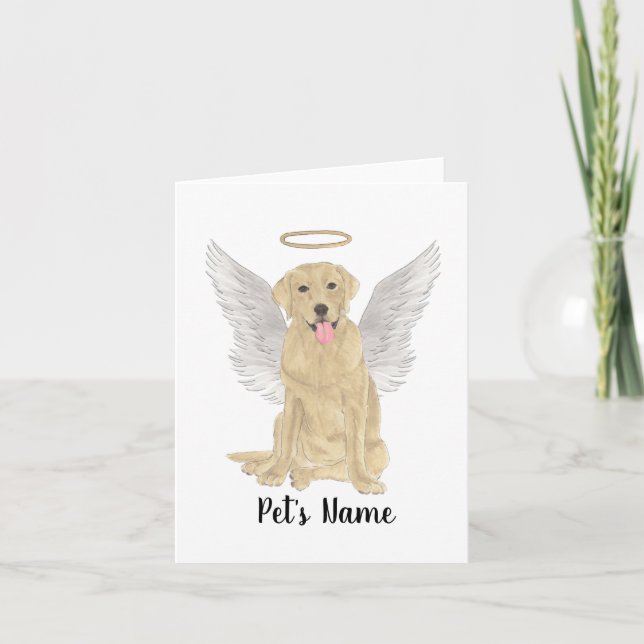 Yellow Labrador Sympathy Memorial Card (Front)