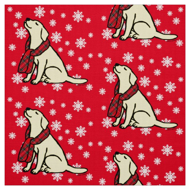 Yellow Labrador Tartan Scarf Fabric (Swatch)