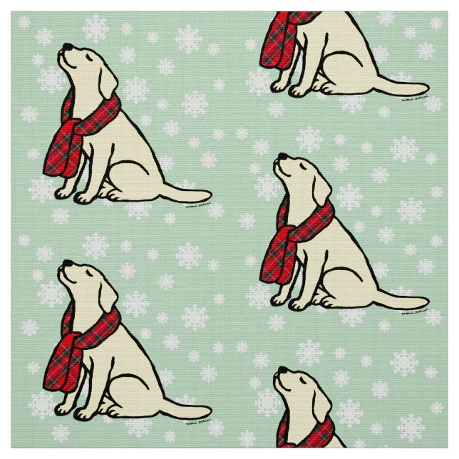 Yellow Labrador Tartan Scarf Fabric (Swatch)